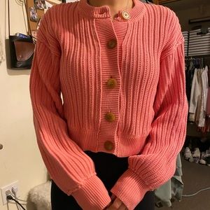 FREE PEOPLE Pink Cardigan Sweater